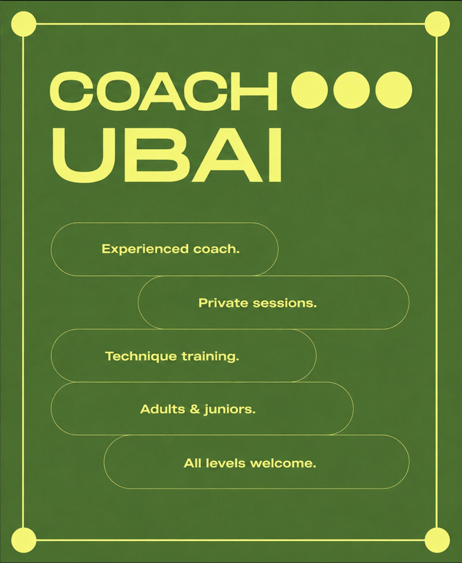 Coach Ubai qualifications poster