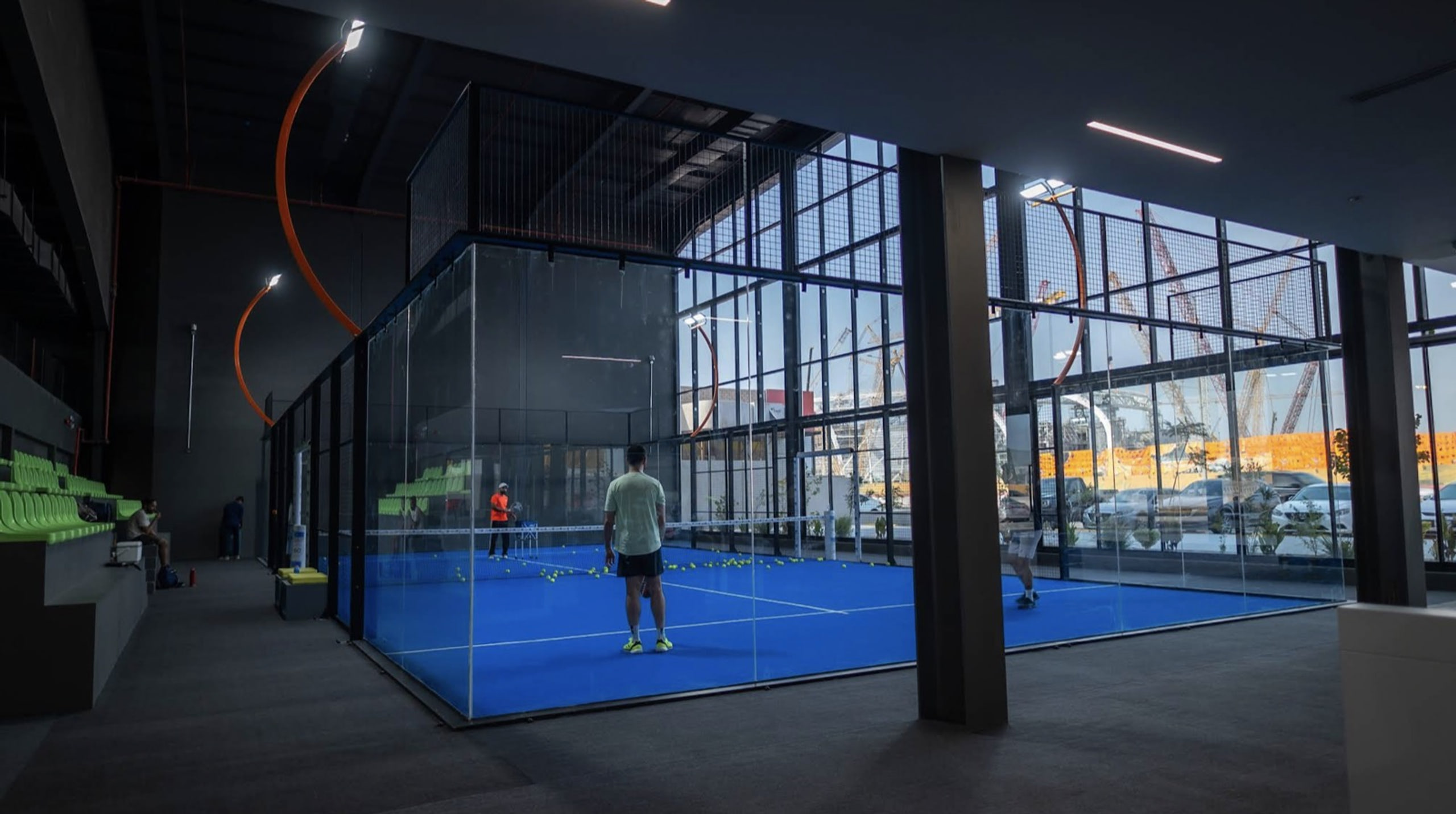 Main indoor padel court at Sports District